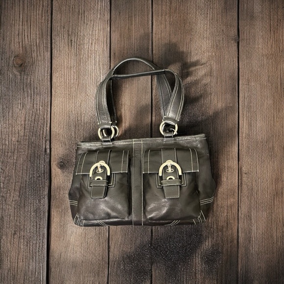 Coach Handbags - Vintage black leather coach bag